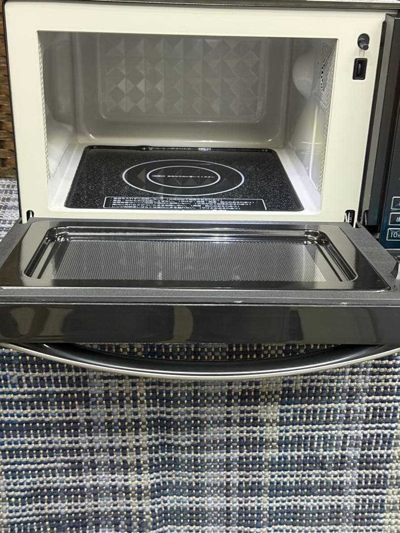 【洗浄消毒作業済】ニトリ　フラットテーブル　電子レンジ　EM-520X _BK