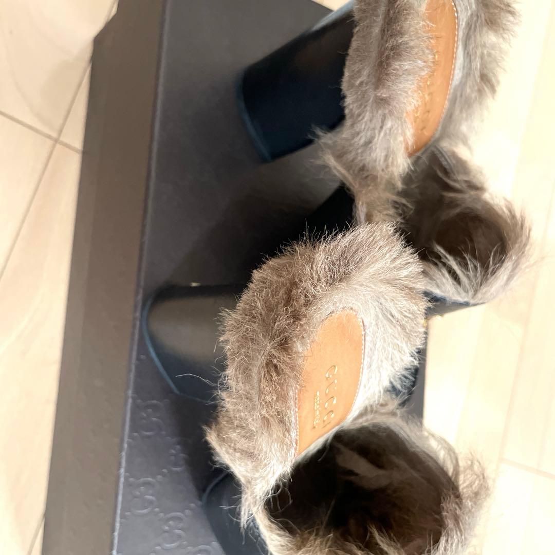 GUCCI グッチ　ファー付き　ミュール　プリンスタウン