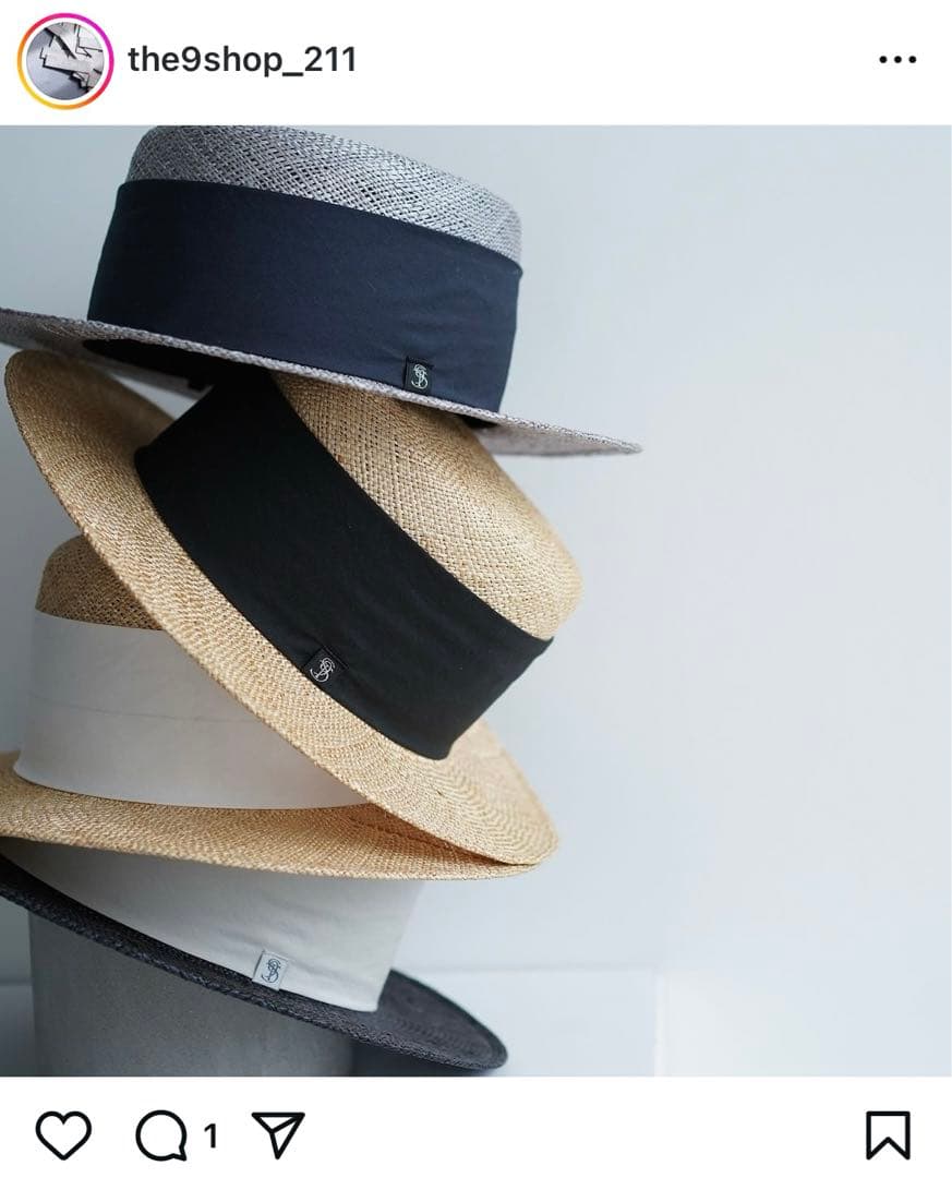 THE 9 SHOP KANKAN HAT 黒 カンカン帽 黒