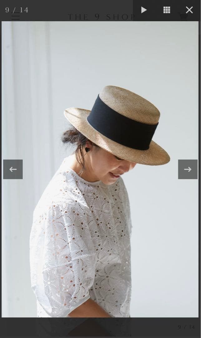 THE 9 SHOP KANKAN HAT 黒 カンカン帽 黒