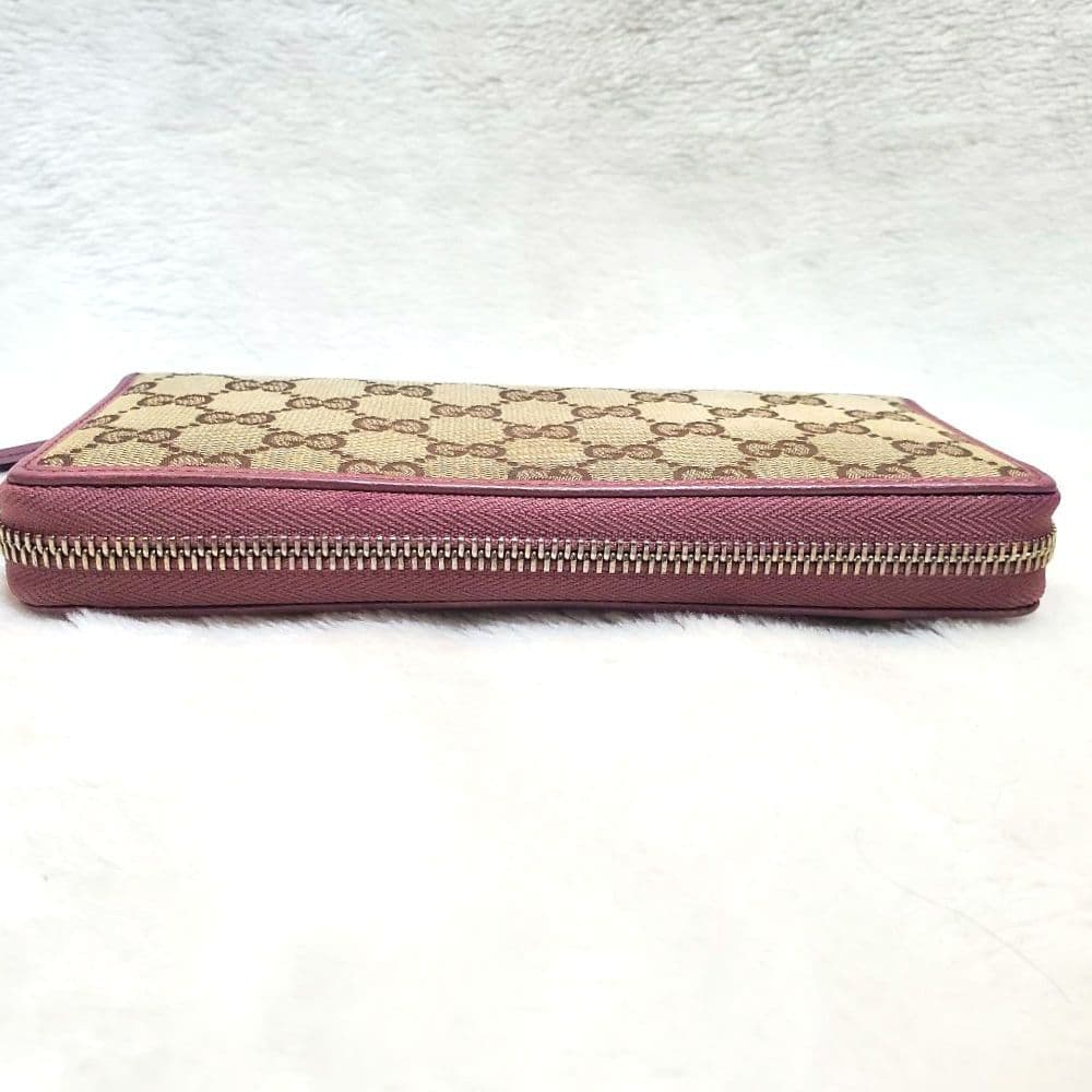 美品　GUCCI GG キャンバス ハート リボン インターロッキング 長財布