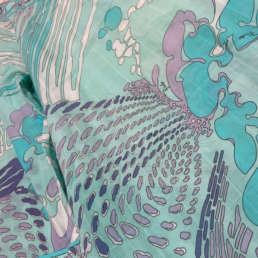 EMILIO PUCCI 総柄チュニック ライトブルー M エレガント