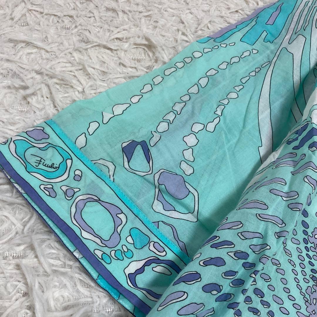 EMILIO PUCCI 総柄チュニック ライトブルー M エレガント