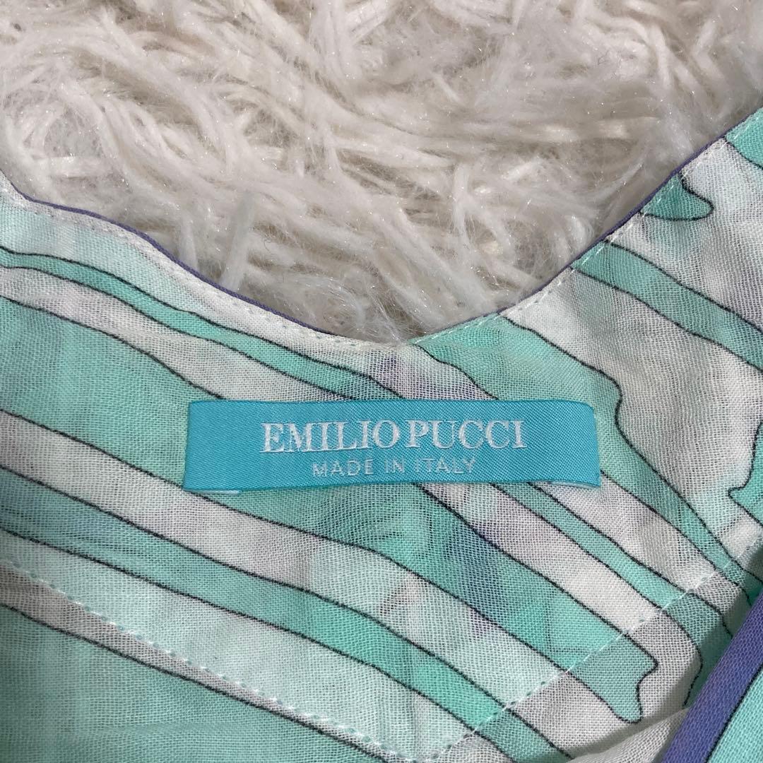 EMILIO PUCCI 総柄チュニック ライトブルー M エレガント