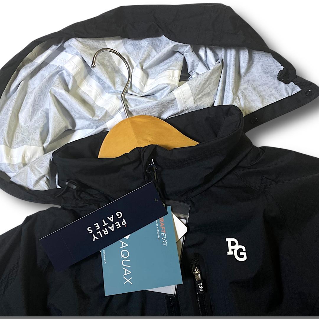0 パーリーゲイツ ビッグロゴ レインジャケット ブラック 半袖にもなる!
