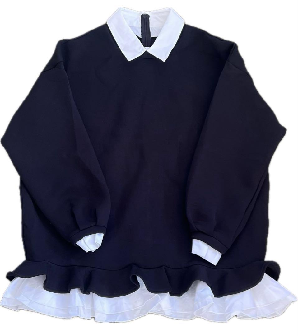 Olu. フリルレイヤードダンボールスウェット