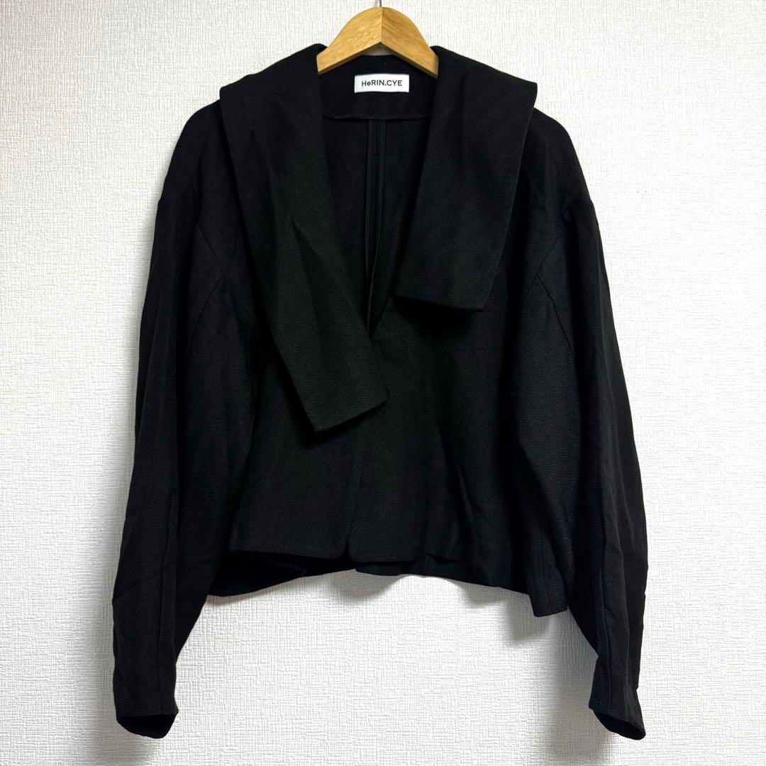 HeRIN.CYE Asymmetry collar jacket 黒 試着のみ