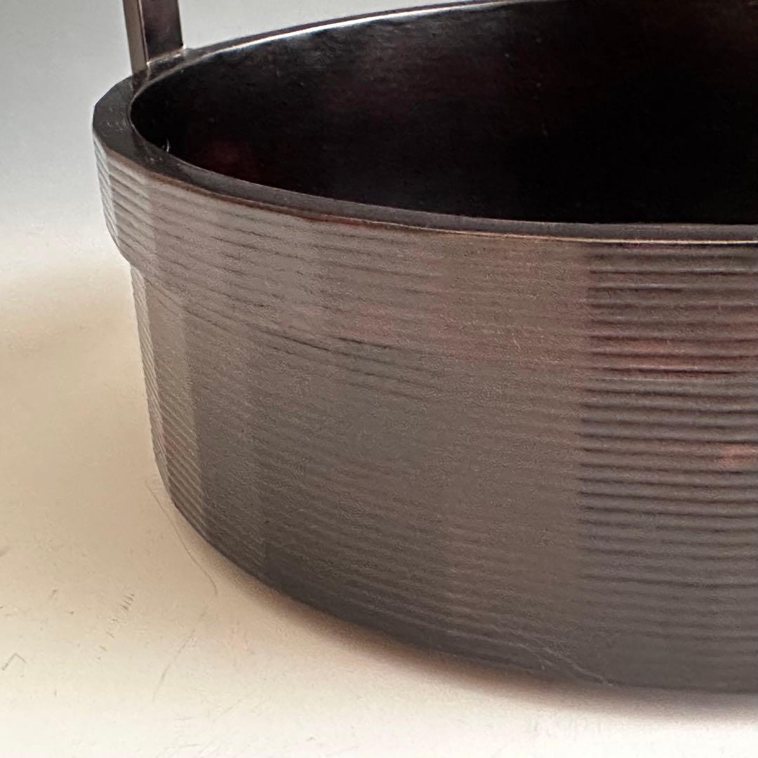 茶道具　黒一閑塗　丸手付　煙草盆　宗明　共箱　山中塗　宗旦好　茶会　茶事