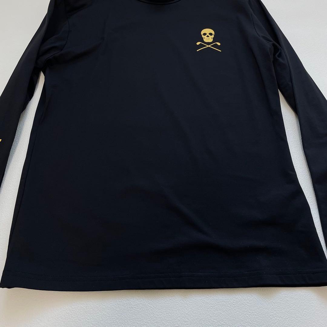 マークアンドロナ 裏起毛 モックネック ハイネック ロゴ ゴールド 冬Tシャツ