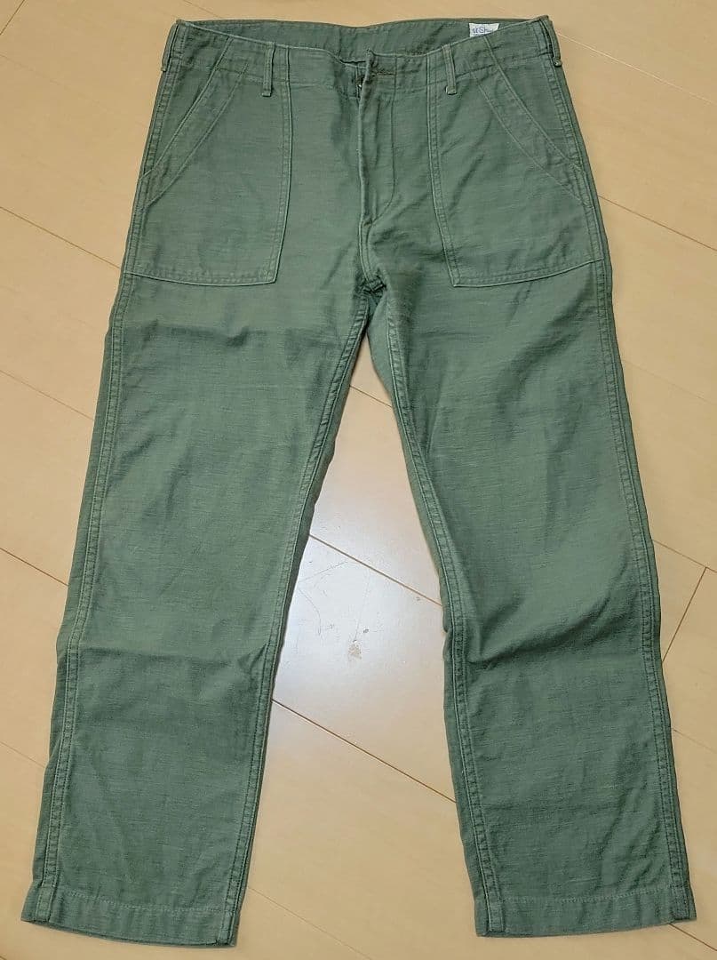 or Slow オアスロウ　オリーブグリーン ワークパンツ L (3)