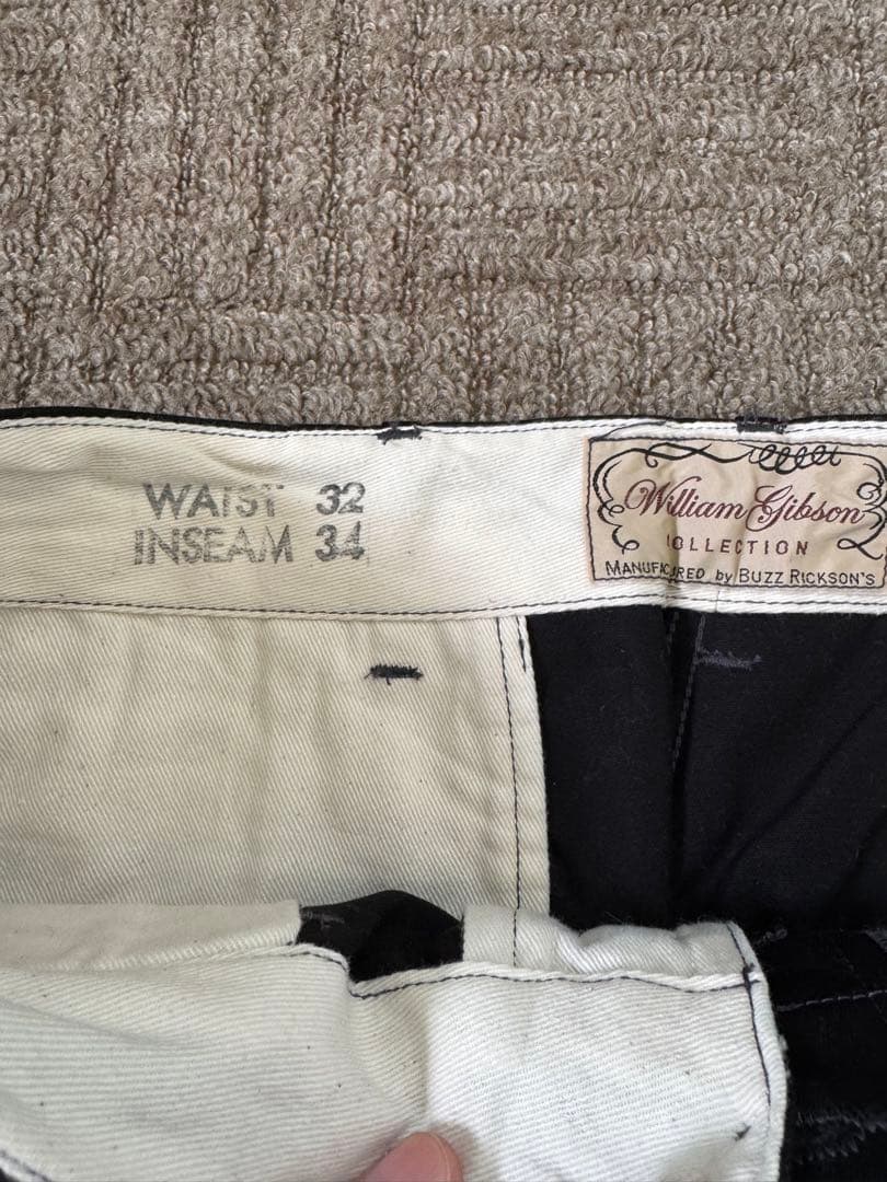 ★美品★バズリクソンズ ウィリアムギブソン ブラック チノパン 32/34