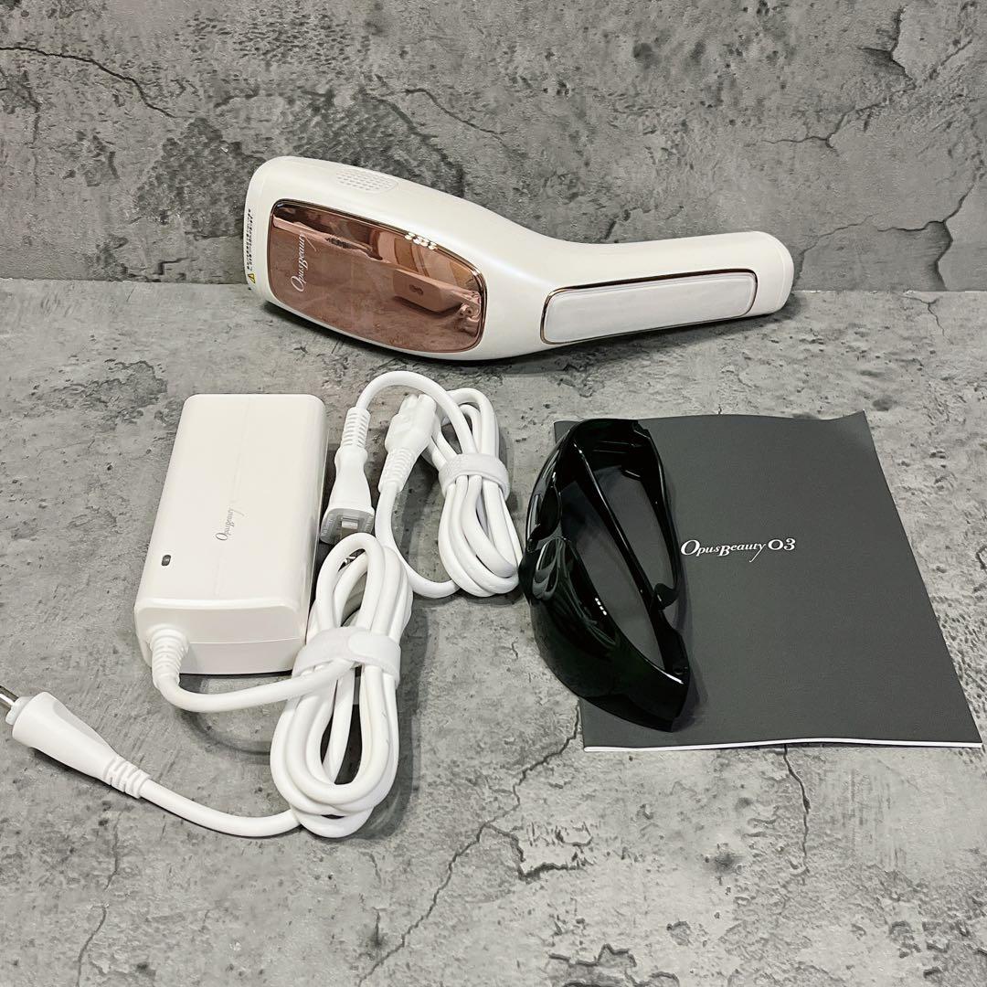 極美品 OPUS BEAUTY 03 ピュアホワイト×ローズゴールド 脱毛器