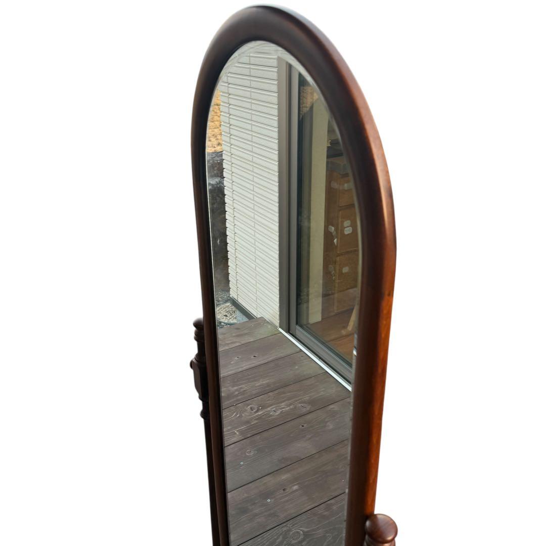 【美品・送料込】karimoku カリモク スタンドミラー ダークブラウン