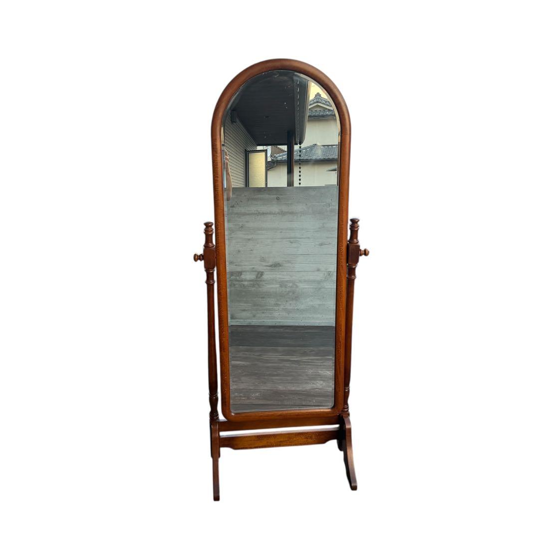 【美品・送料込】karimoku カリモク スタンドミラー ダークブラウン