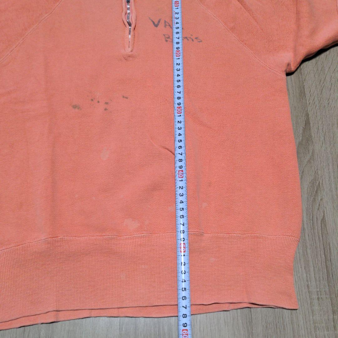 激レア 稀少 40s ハーフジップスウェット 半袖 コの字留 オール2本針