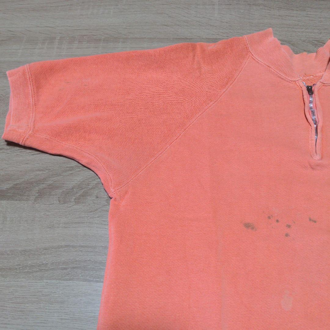 激レア 稀少 40s ハーフジップスウェット 半袖 コの字留 オール2本針