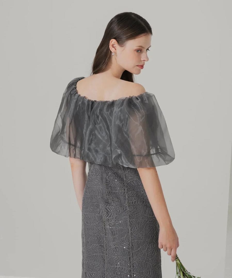 や*み様 LEJA 2WAYオフショルダーパフスリーブマーメイドワンピースドレス