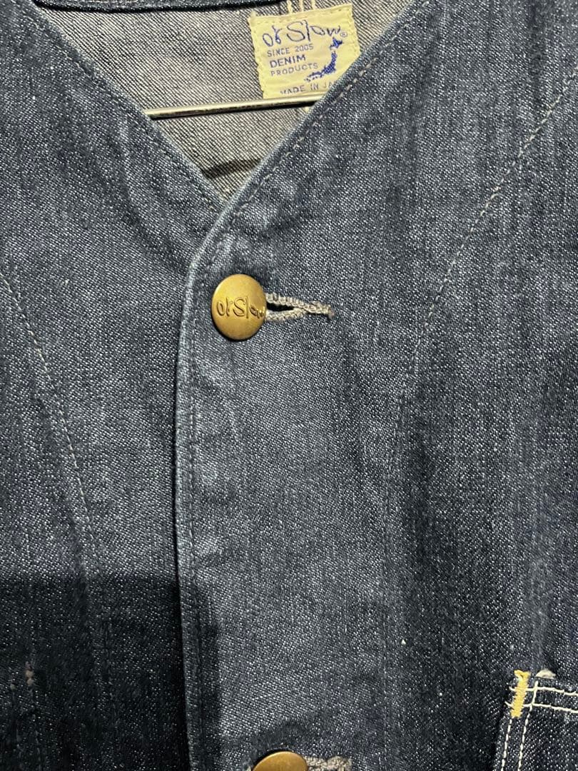 of Slow ノーカラーデニムカバーオール