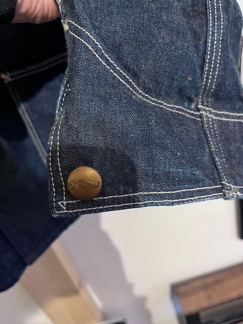 of Slow ノーカラーデニムカバーオール