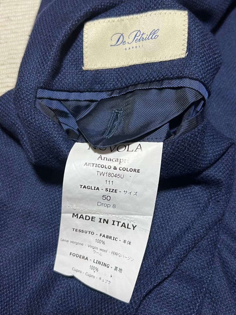 美品 De Petrilloネイビー ジャケット50 サイズ デペトリロ ナポリ