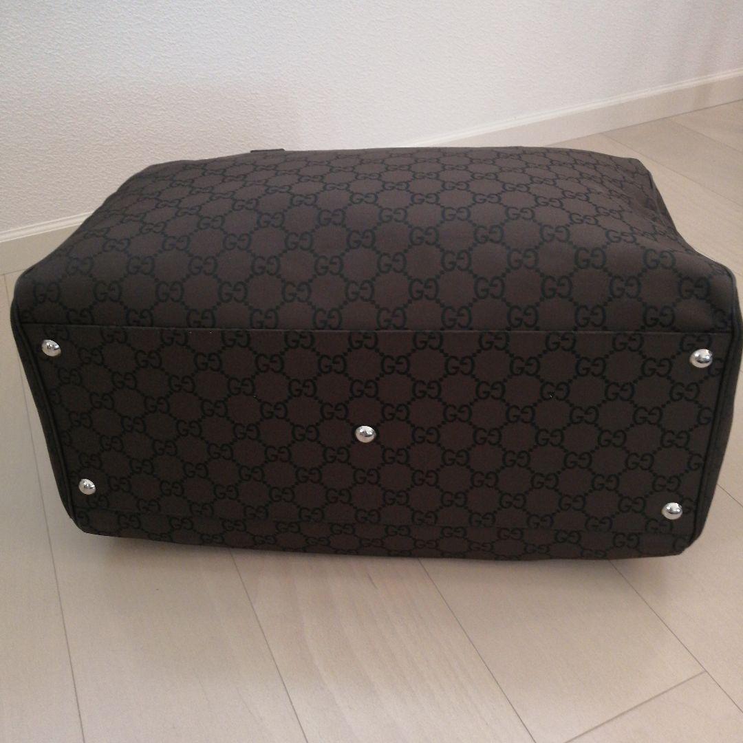 美品 Gucci GG柄 ボストンバッグ ダークブラウン 男女兼用
