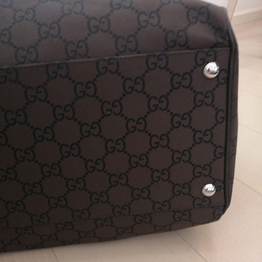 美品 Gucci GG柄 ボストンバッグ ダークブラウン 男女兼用