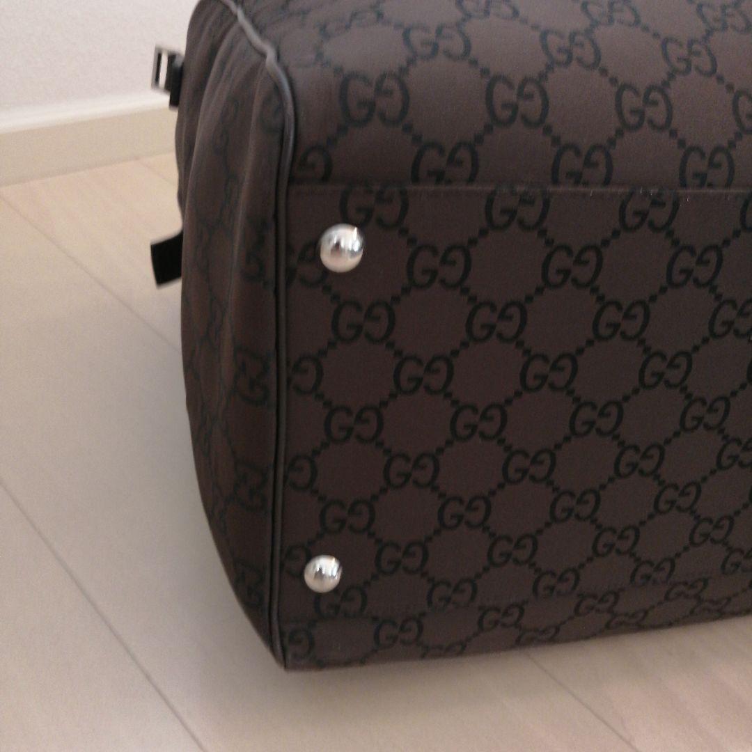 美品 Gucci GG柄 ボストンバッグ ダークブラウン 男女兼用