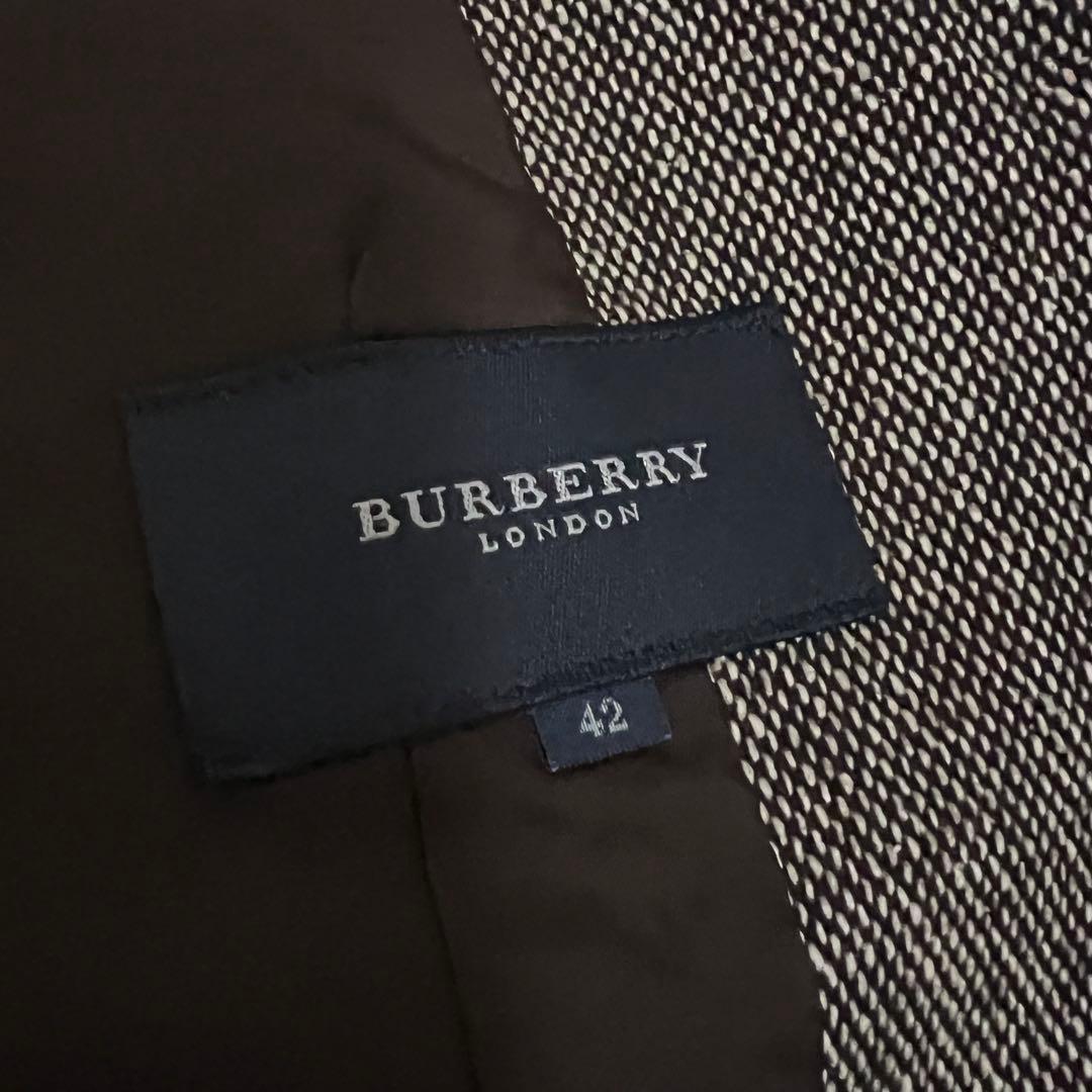 極美品✨大きいサイズ バーバリーロンドン ジャケット ツイード シルク 42 茶