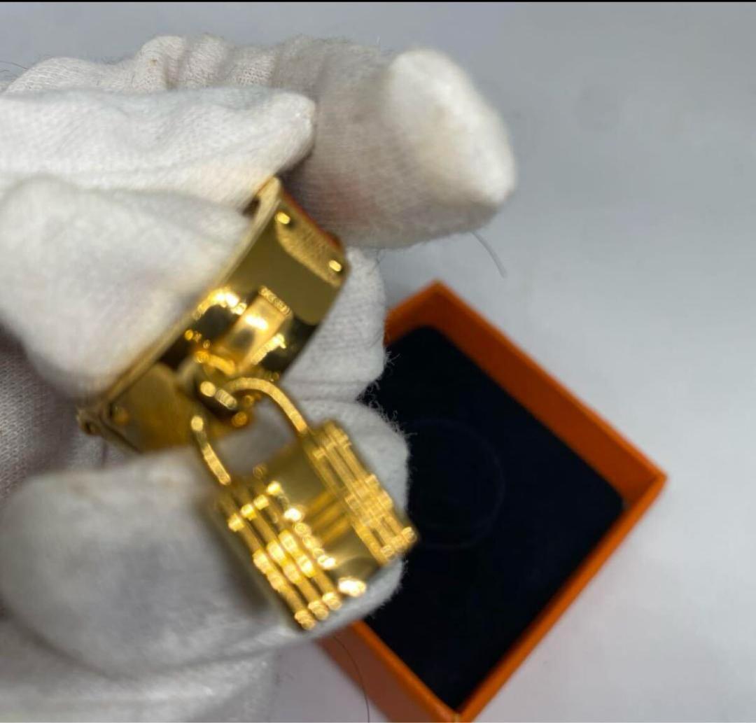 @エルメス　スカーフリング　ケリー　イエロー ゴールド 小物