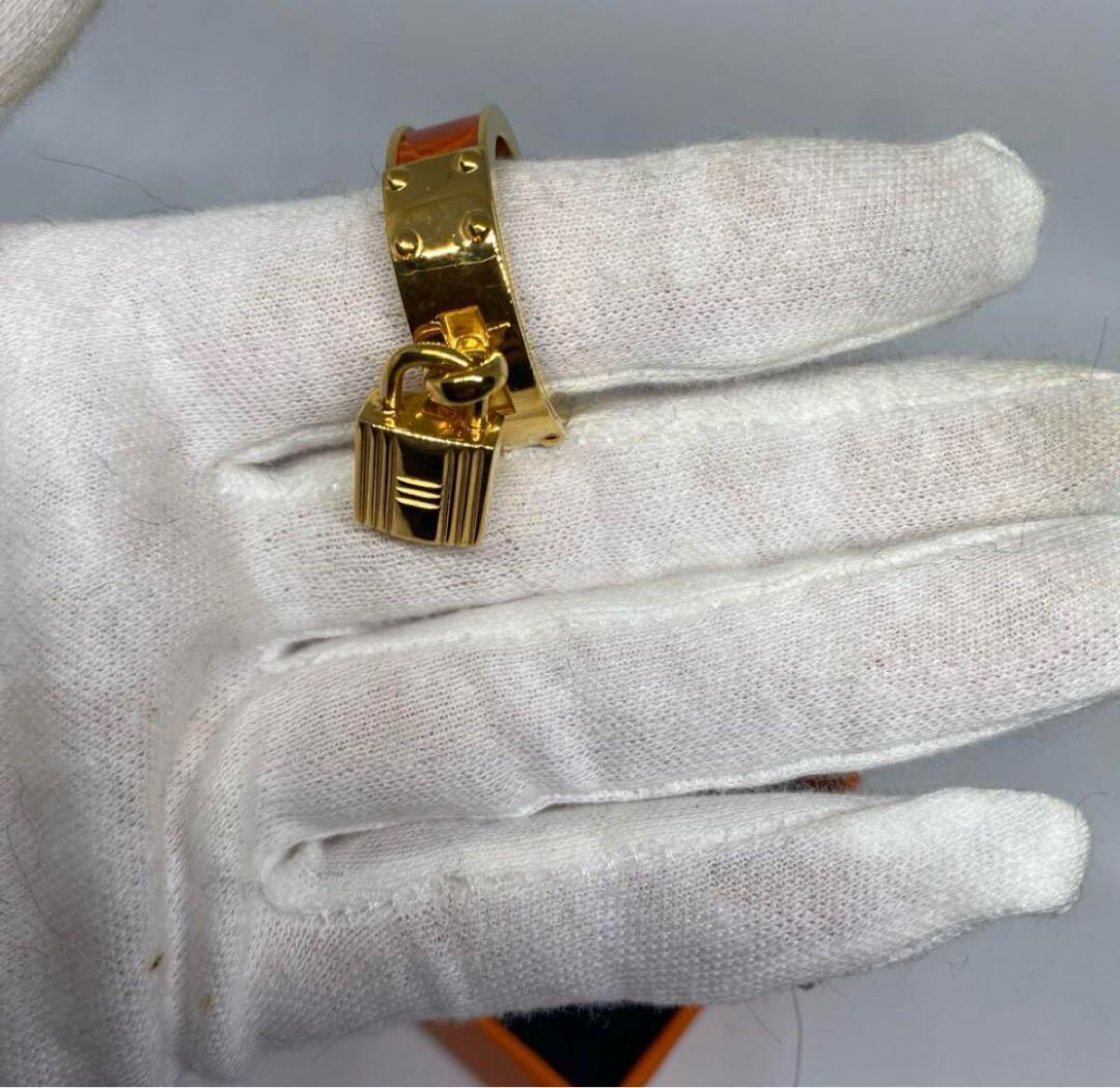 @エルメス　スカーフリング　ケリー　イエロー ゴールド 小物