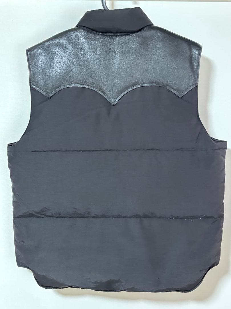 SUGAR CANE レザーダウンベスト Mサイズ ブラック