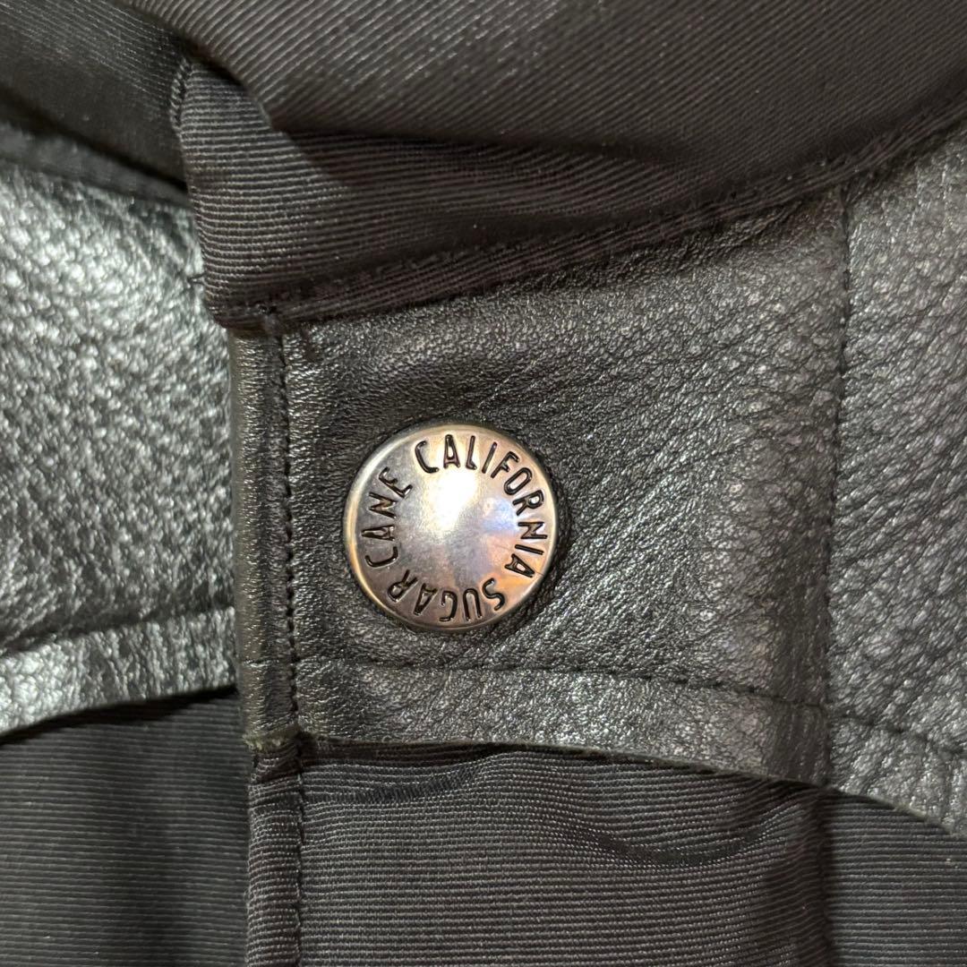 SUGAR CANE レザーダウンベスト Mサイズ ブラック