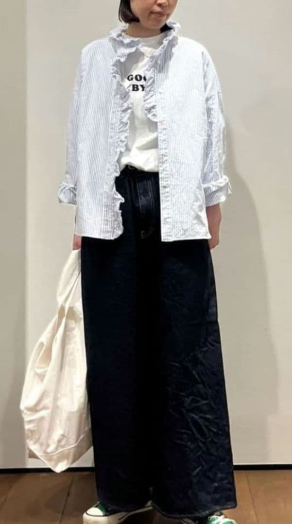 Journal standard luxe OXストライプフリルブラウス