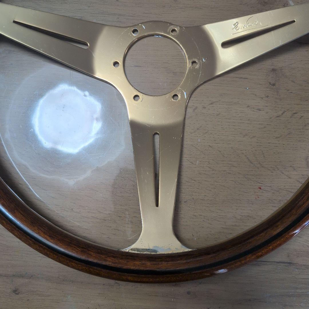 NARDI 当時物 ゴールド/ウッド ステアリングハンドル 38.5cm ！