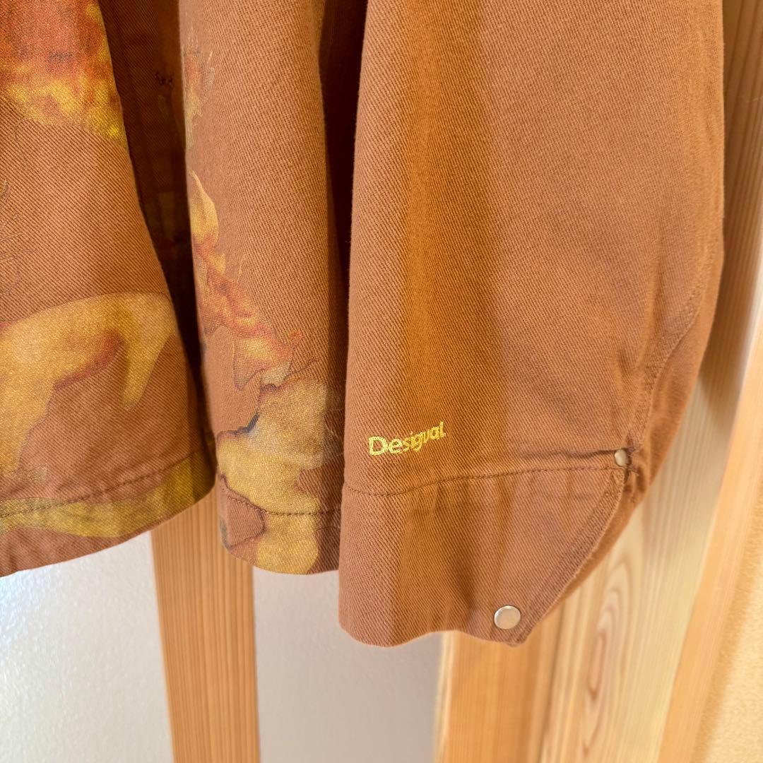 美品♡デシグアル　コリーナストラーダ　花　ブラウン　ジャケット　カバーオール