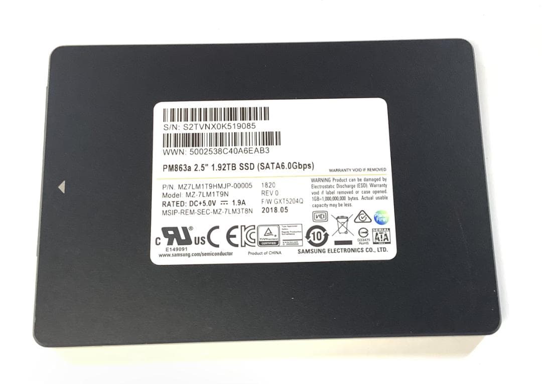 ③-WA225-SAMSUNG SATA 1.92TB SSD 2.5 1点