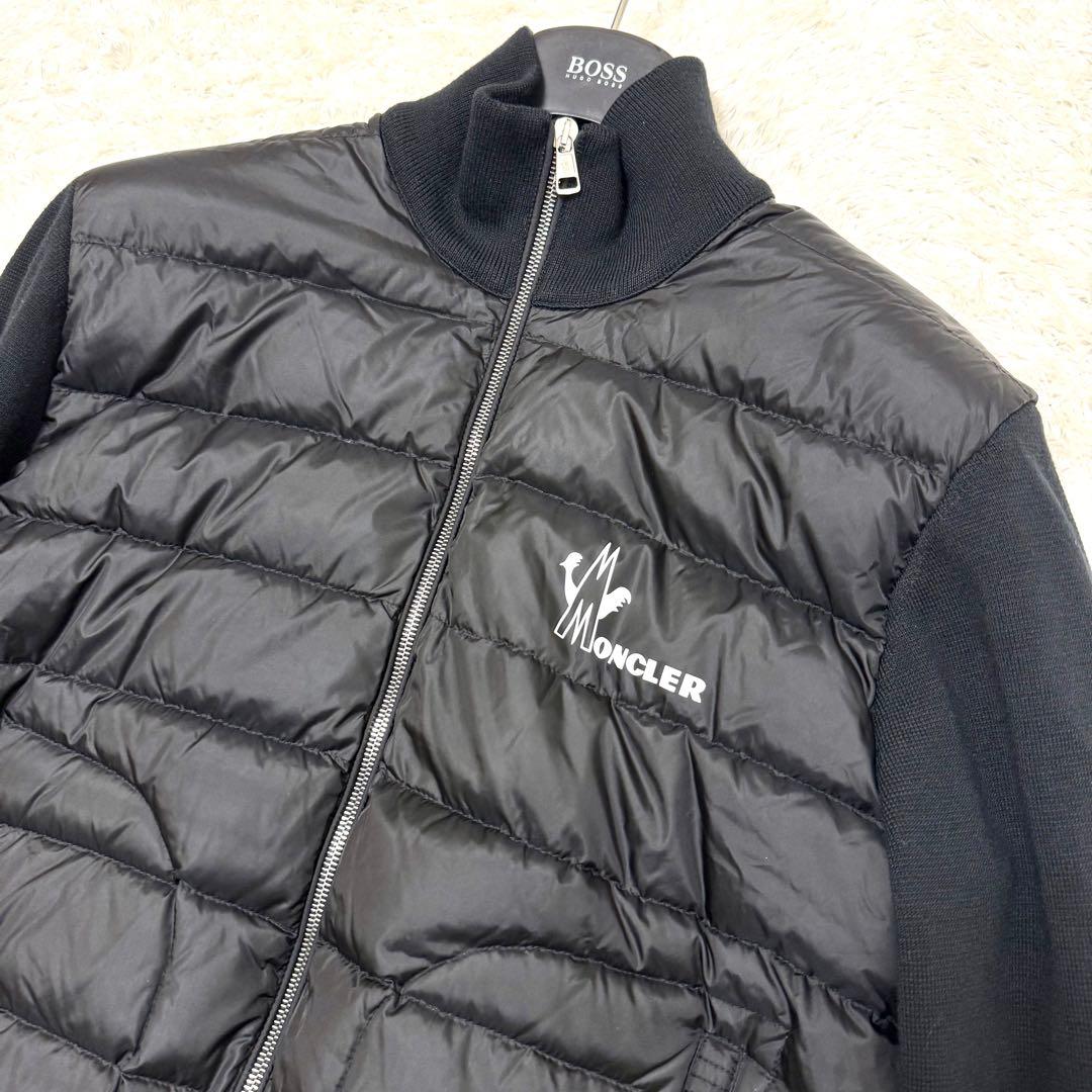 極美品 XL　モンクレール　ハイブリッドニット　ダウンジャケット　ブラック