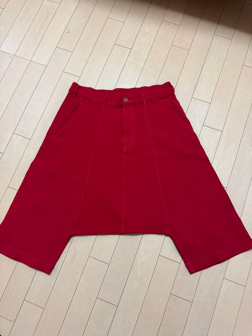 コムデギャルソンオムプリュス　赤 サルエルパンツ フロントボタン　Sサイズ
