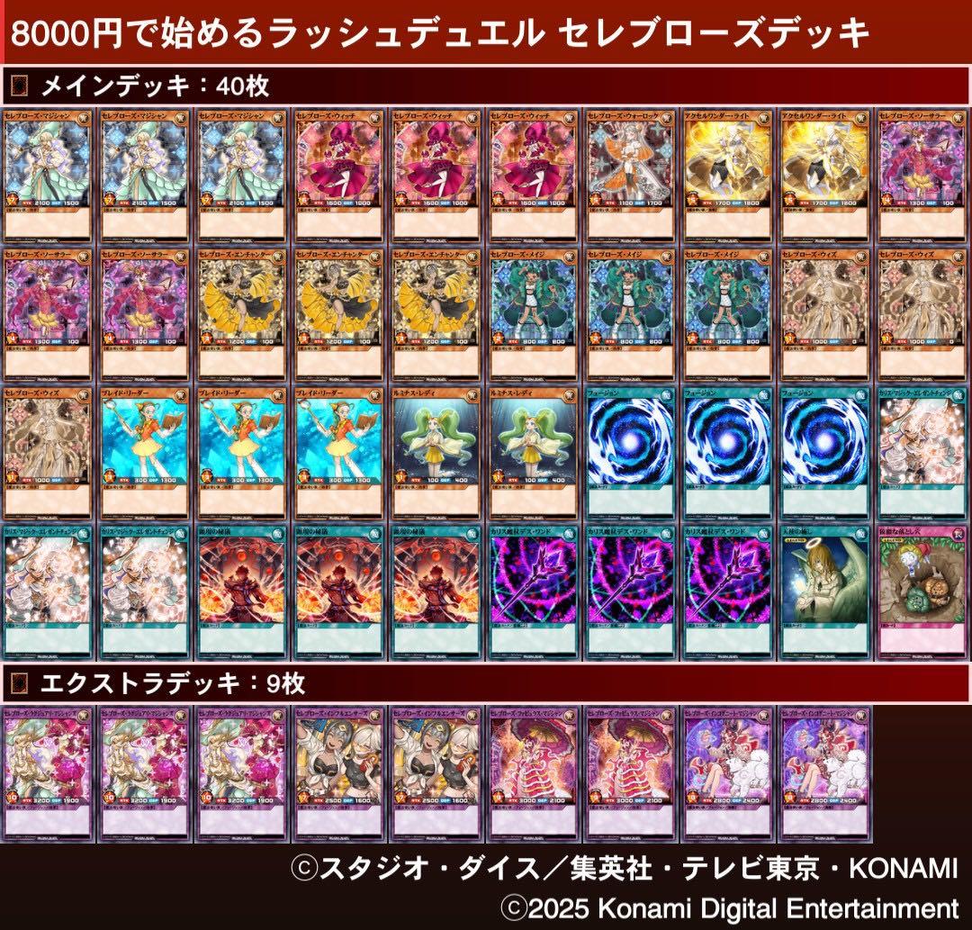 8000円で始めるラッシュデュエル セレブローズデッキ
