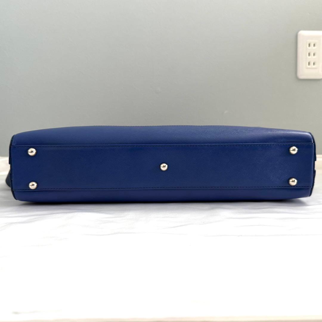 【極美品】ペッレモルビダ キャピターノ レザー ビジネスバッグ ブルー 2way