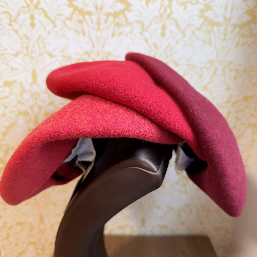 日本製ヴィヴィアンウエストウッド　ラインORB刺繍 バスクベレー　ガーネット