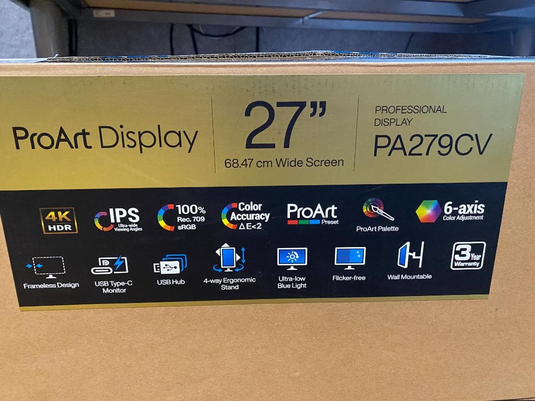 ASUS 27型ワイドIPSパネル搭載液晶4KモニターPA279CV-R