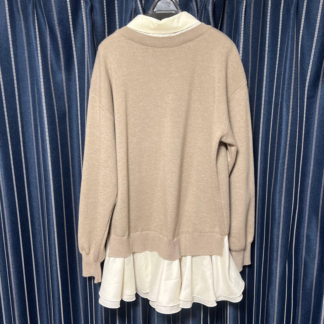 LILY BROWN シャツドッキングフリルミニワンピース