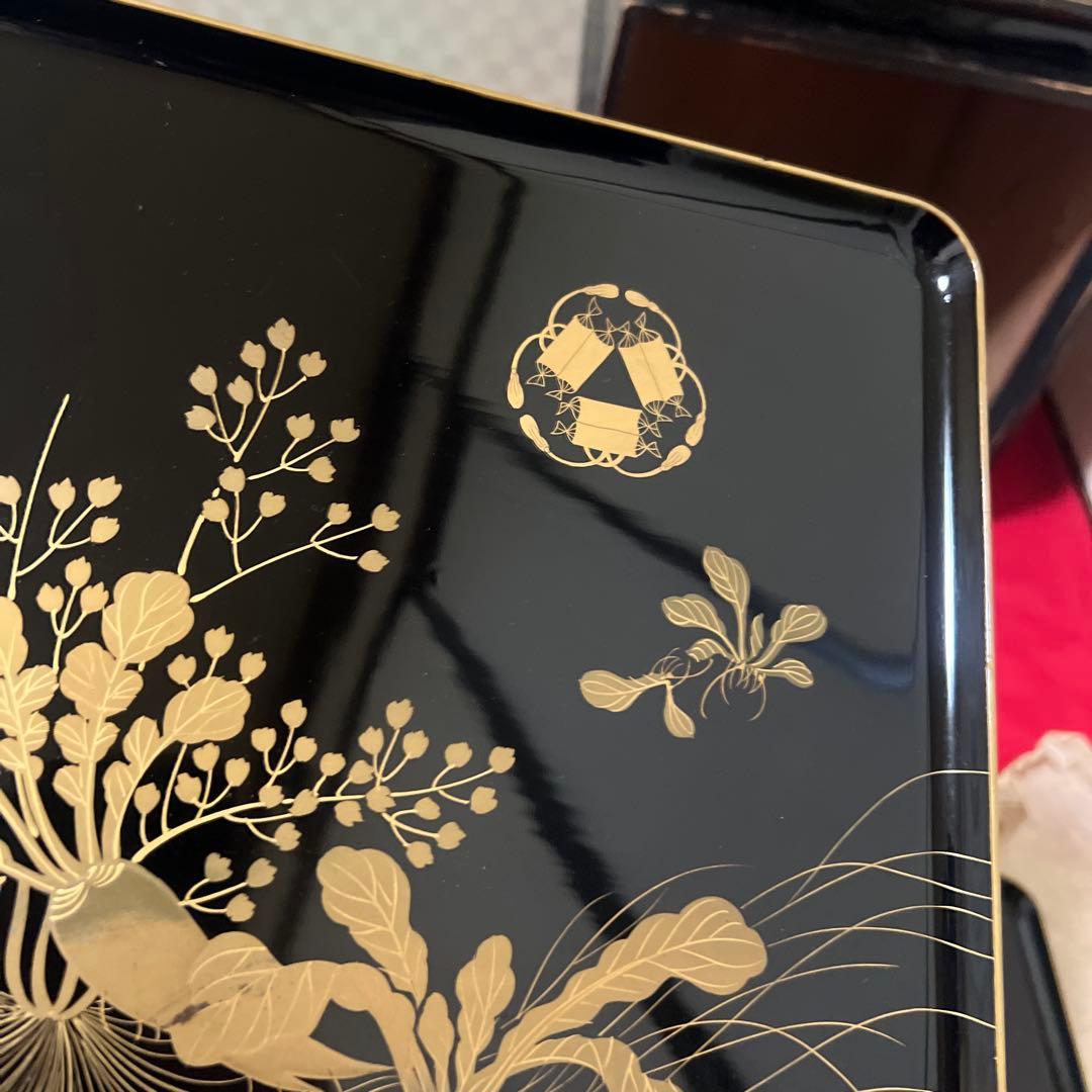 七草蒔絵吸物膳　八客