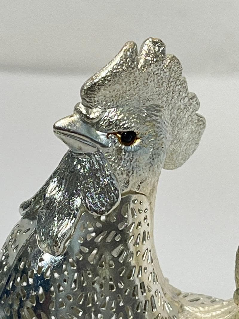 クリストフル リュミエール コレクション 雄鶏 ニワトリ シルバー フィギュリン