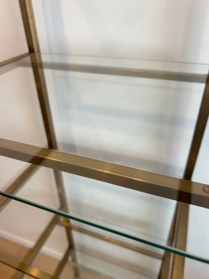 値下げ！ガラス製オープンディスプレイケース 4段 真鍮