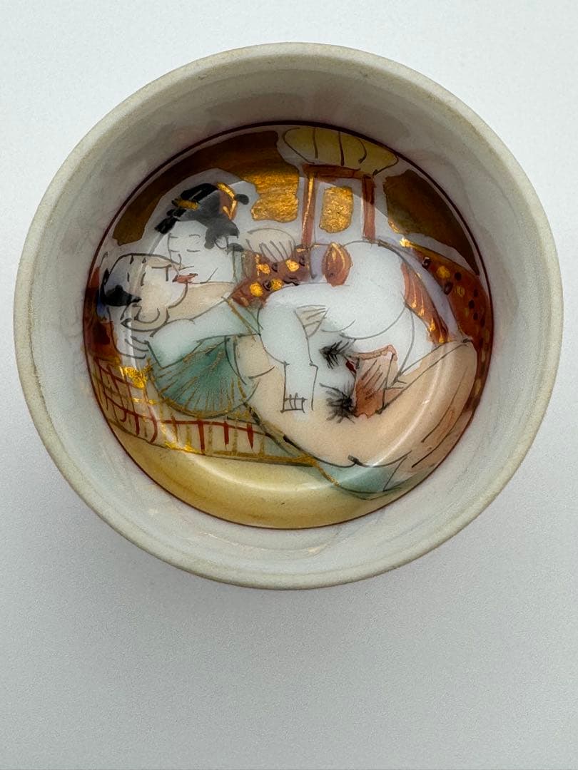 九谷焼　春画　盃　5つセット　アンティーク