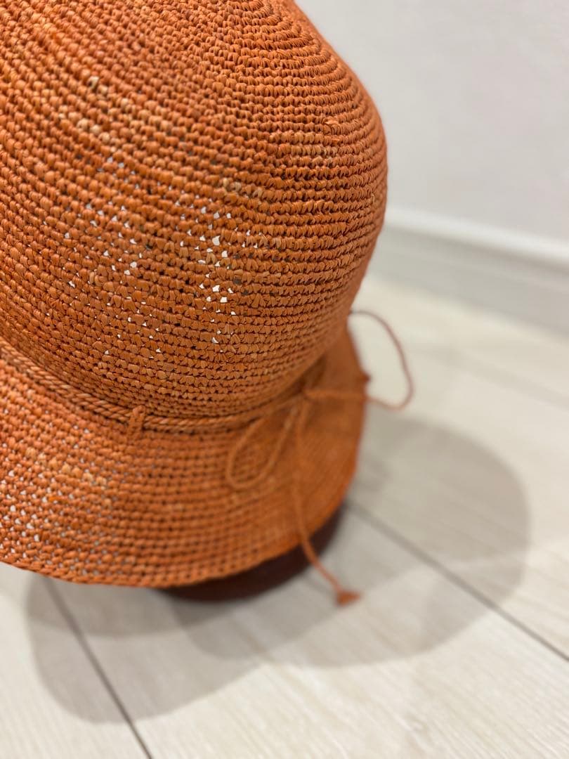 専用　ヘレンカミンスキー 新品同様 オレンジラフィアのバケットハット