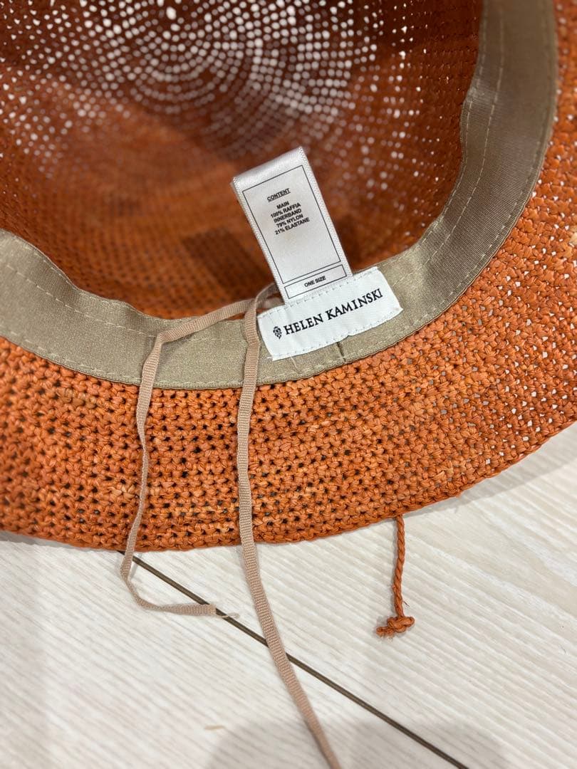 専用　ヘレンカミンスキー 新品同様 オレンジラフィアのバケットハット