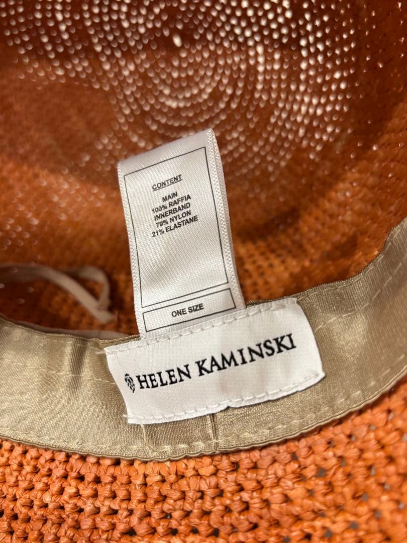 専用　ヘレンカミンスキー 新品同様 オレンジラフィアのバケットハット